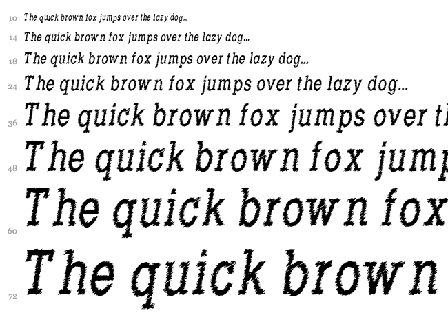 Rowdy Typemachine font waterfall
